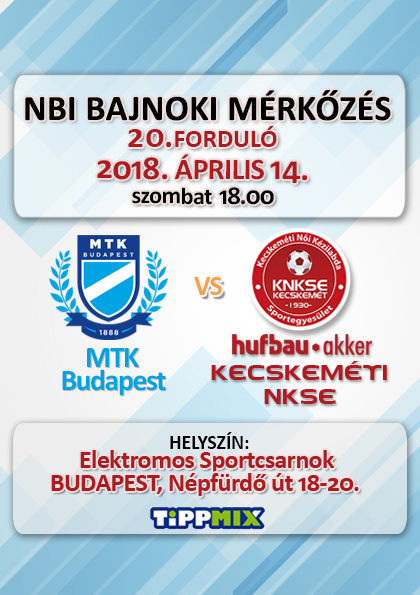 NB1 Bajnoki Mérkőzés – MTK Budapest – Hufbau-Akker Kecskeméti NKSE